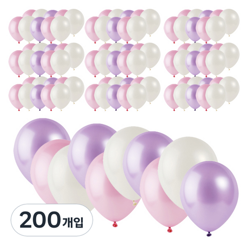 파티팡 라운드 풍선, 핑크라일락(랜덤 발송), 200개입