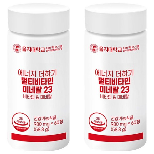 을지대학교 에너지 더하기 멀티비타민 미네랄23 58.8g, 2개, 60정