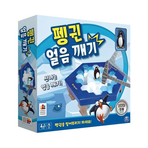 스핀마스터 펭귄 얼음 깨기 균형잡기 게임, 1개, 혼합색상