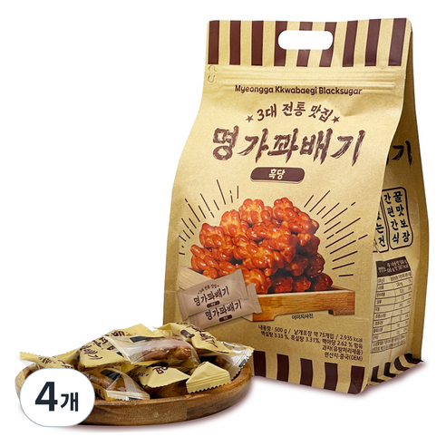 명가꽈배기 흑당, 4개, 500g