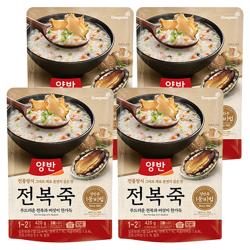 양반 전복죽, 420g, 4개