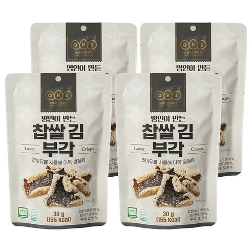 오희숙전통부각 찹쌀 김 부각, 30g, 4개