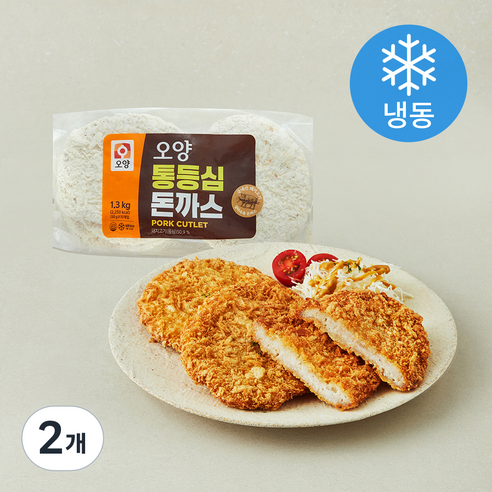 [로켓프레시] 사조오양 통등심 돈까스 (냉동), 1.3kg, 2개