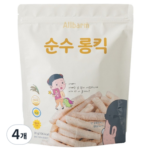 Allbarm 소프트롱킥, 고소한맛, 30g, 4개