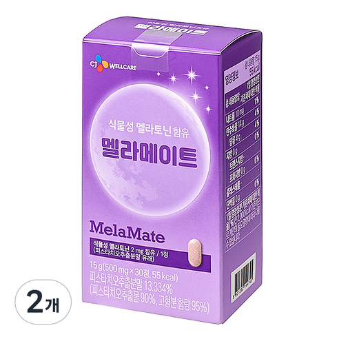 CJ웰케어 식물성 멜라토닌 함유 멜라메이트 15g, 2개, 30정