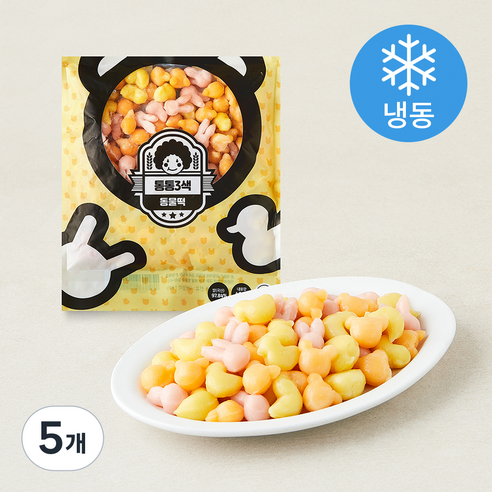 [로켓프레시] 쌀집아줌마 통통 3색 동물떡 (냉동), 400g, 5개