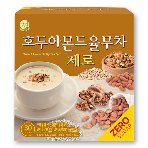 우리차 송원식품 호두아몬드 율무차 제로