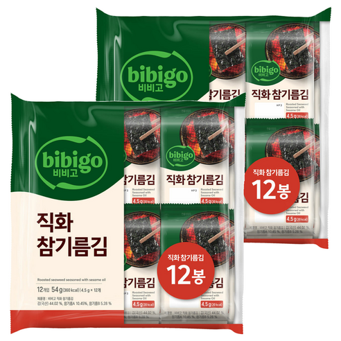 비비고 직화 참기름김, 54g, 2개