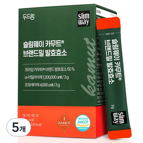 슬림웨이 카무트 브랜드밀 발효효소, 5개, 30회분