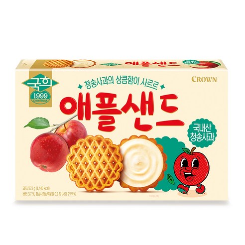 해솔 국희애플샌드 대 272g 크라운제과, 272g, 1개
