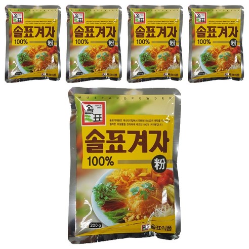 솔표식품 겨자분, 200g, 5개