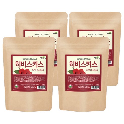 VOTEM 히비스커스 삼각티백, 1.2g, 50개입, 4개