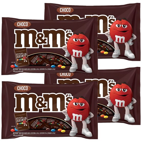 엠앤엠즈 밀크 초콜릿 펀사이즈, 500g, 4개