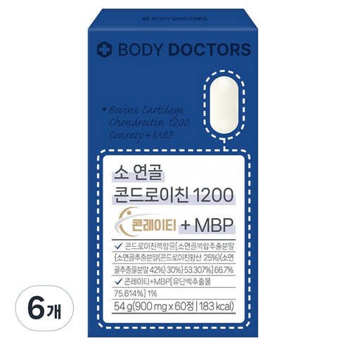 바디닥터스 소 연골 콘드로이친 1200 콘레이티 플러스 MBP 54g, 6개, 60정