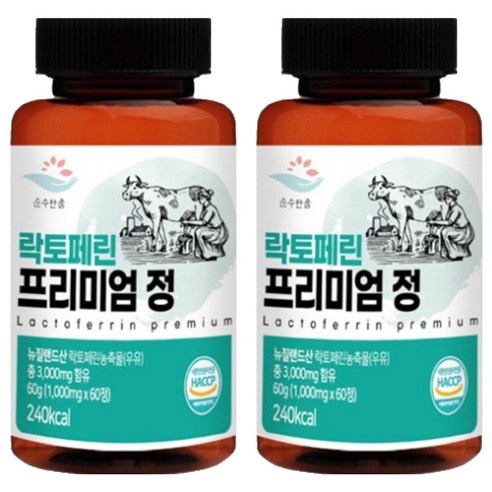 순수한줌 락토페린 프리미엄 정 60g, 2개, 60정