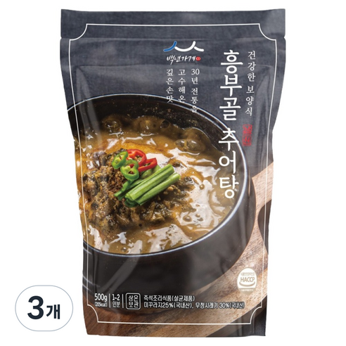 소씨네흥부골남원추어탕, 3개, 500g