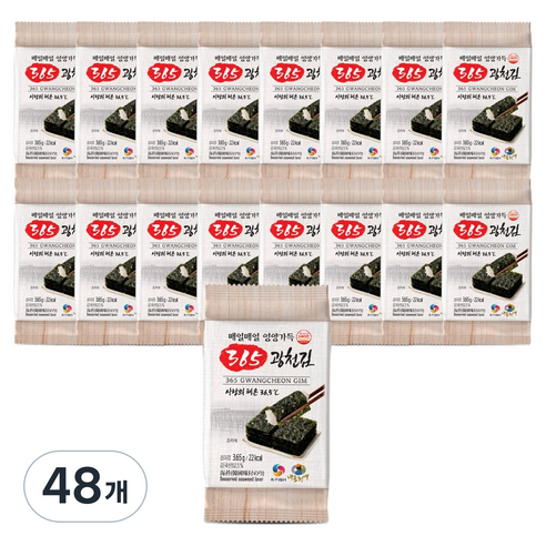 내포천애 365 광천김 재래도시락김, 3.65g, 48개