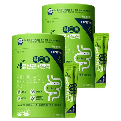 경남제약 락토톡 생유산균 면역 60포, 120g, 2개