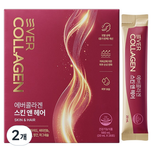 에버콜라겐 스킨 앤 헤어 28p, 2개, 28회분