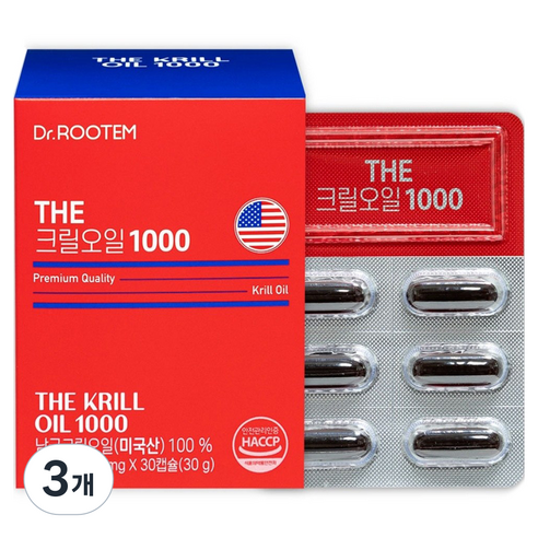 닥터루템 정품 THE 크릴오일 1000, 3개, 30정