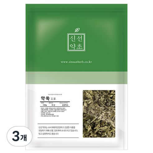 신선약초 국산 약쑥 강화사자발쑥, 100g, 3개