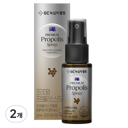 GC녹십자웰빙 프리미엄 프로폴리스 구강 스프레이, 2개, 25ml