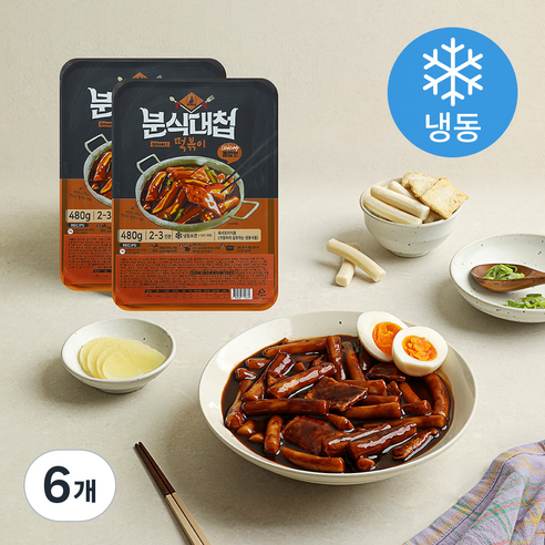 [로켓프레시] 토끼밀 분식대첩 떡볶이 짜장맛 (냉동), 480g, 6개
