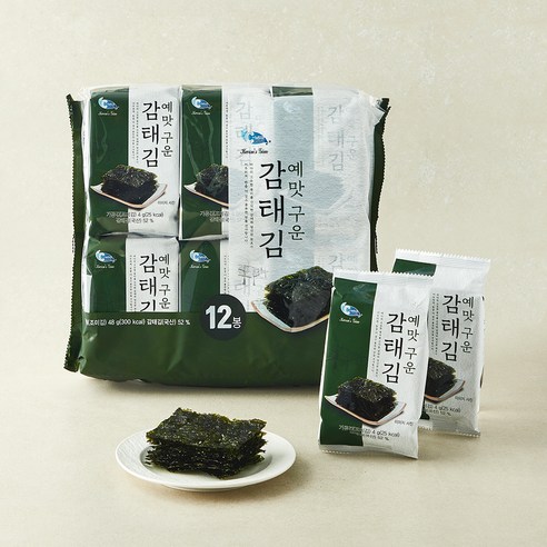 [로켓프레시] 예맛 구운 감태김, 4g, 1개, 12개입