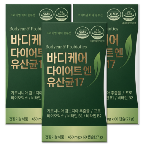 체지방 감소 다이어트 유산균 / 12통구매시 비에날씬 유산균 다이어트 bnr17 식약청인증 증정, 3개, 60정