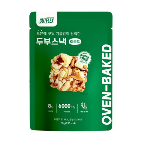GUTFLEX 것플렉스 두부스낵 아몬드, 50g, 3개