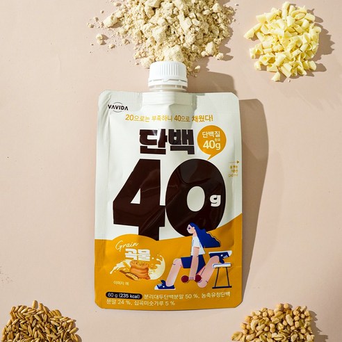 단백질 쉐이크 프로틴 단백40 곡물, 7개, 60g