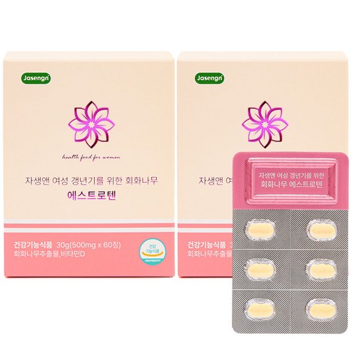 자생앤 여성 갱년기 에스트로텐, 60정, 2개