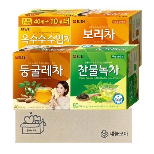 새늘모아 담터차 (둥글레차 40+찬물녹차50+옥수수수염차 50+보리차 50), 1세트, 1.2g