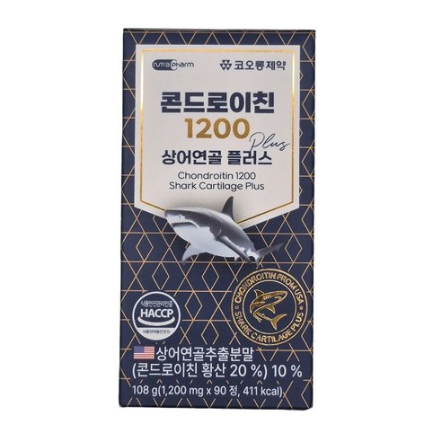 코오롱제약 콘드로이친 1200 상어연골 플러스 108g, 1박스, 90정