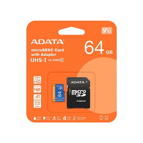 ADATA Premier microSDXC/SDHC UHS-I CLASS10 64GB 1개, 1개, 64GB