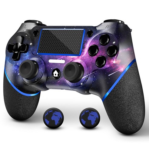 AceGamer PS4용 무선 컨트롤러 PS4/Pro/PC 호환, 모션 모터 및 오디오 기능 탑재, USB 케이블 및 미끄럼 방지 기능, 별이 빛나는 하늘 디자인