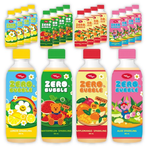 위글위글 X 블링부스터 스파클링 제로버블 4가지맛 혼합 (5병*4종), 20개, 355ml