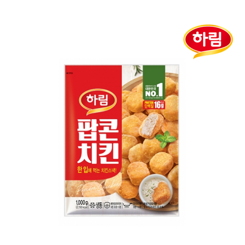 하림 팝콘치킨, 1kg, 9개