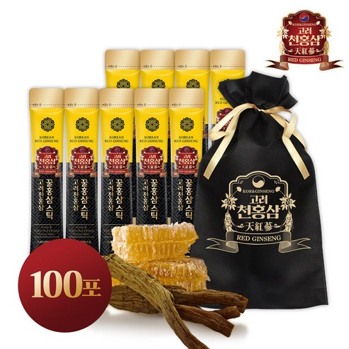 고려천홍삼 꿀홍삼스틱 10g x 100포 / 부직포+쇼핑백 증정