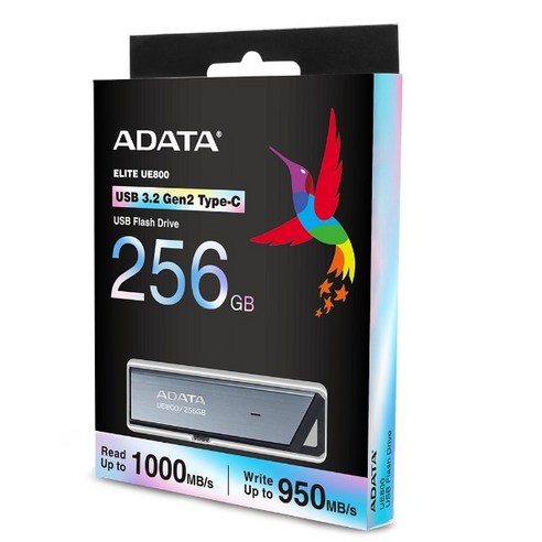 ADATA 외장SSD, UE800 (USB3.2 Gen2/Type-C) (1000MB/s, 950MB/s), 실버 1개, 256GB
