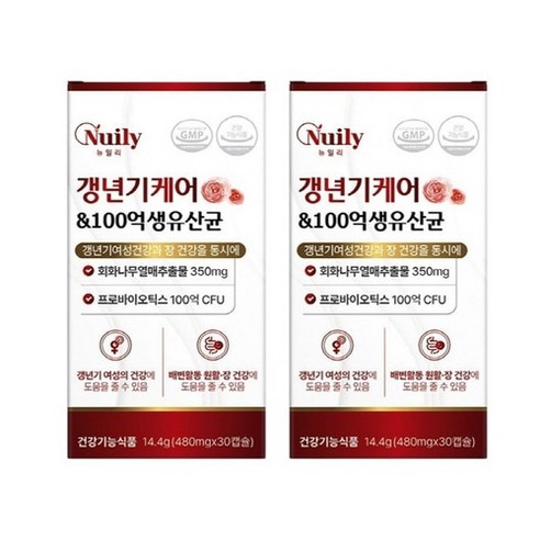 2중기능성 갱년기케어 100억생유산균 30캡슐x2 두달분 회화나무열매 프로바이오틱스 석류 백하수오