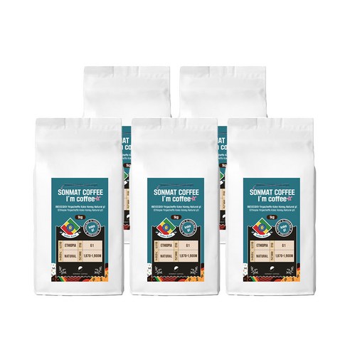손맛커피 아이엠커피 에티오피아 예가체프 코케허니 G1 내추럴, 1kg, 5개, 모카포트