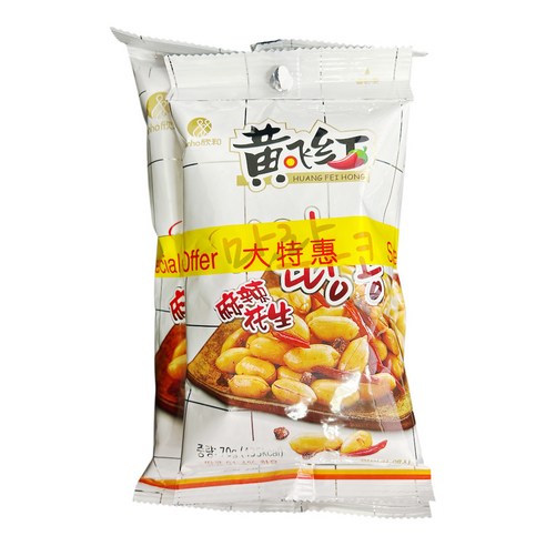 복원 황비홍 마라땅콩 안주 과자 땅콩스낵 간식 70g 추가증정, 280, 1개