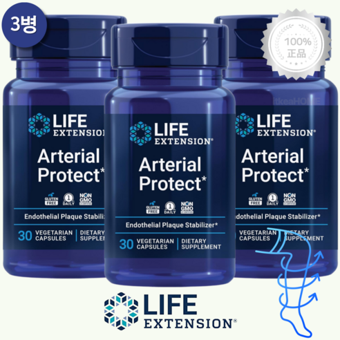 [3병] 라이프익스텐션 고투 콜라 아테리얼 프로텍트 30캡슐 센텔라아시아티카 피크토제놀
