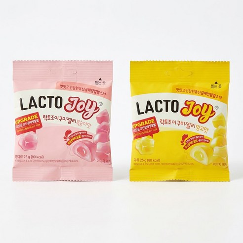락토조이 구미젤리 복숭아맛 + 망고맛 600g, 25g, 10개