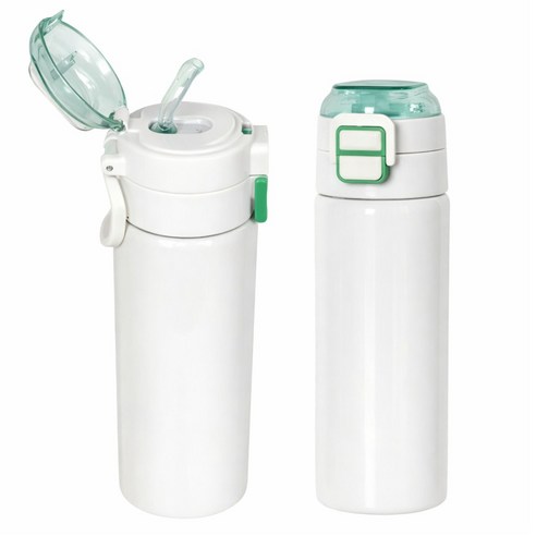 캐시리 비비 실리콘 빨대 스텐 텀블러 초등학생텀블러 보온병, 1개, 500ml, 스노우화이트