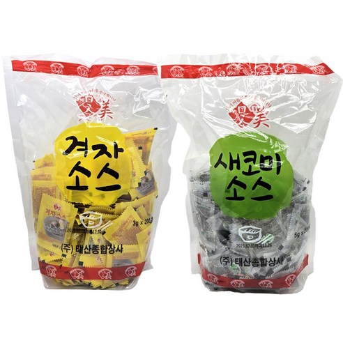 태산 1회용 겨자 (3g X 200개) + 식초 (5g X 200개) 냉면 배달
