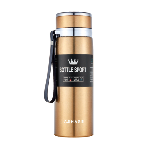 어쉐어 보온병 보냉병 휴대용 보온보냉병, 골드, 600ml, 1개