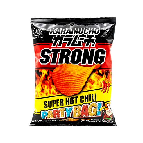 코이케야 카라무쵸 스트롱 슈퍼 핫칠리 감자칩 파티팩 일본 매운 과자, 1개, 175g