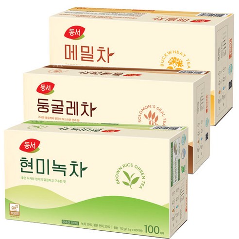 동서 현미녹차100T+둥글레차100T+메밀차100T 1.5ml